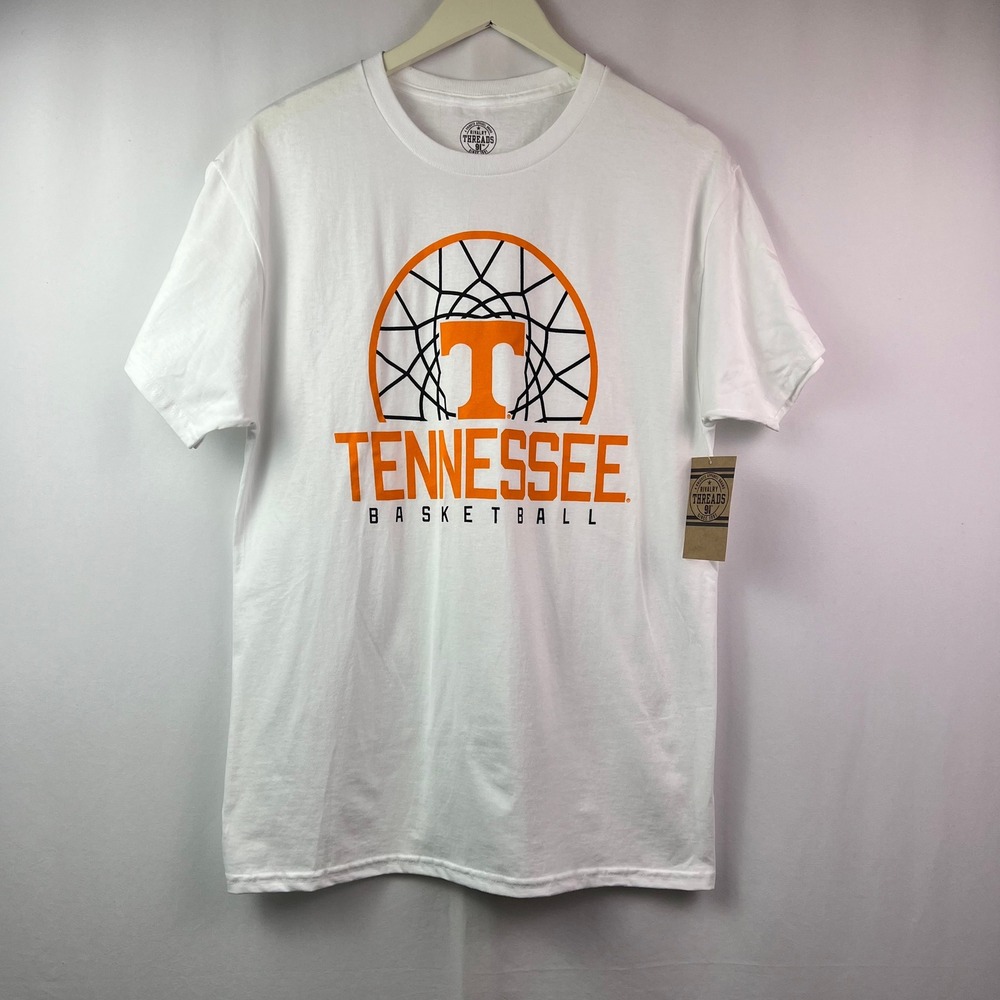 Tennessee Volunteers Basketball T Shirt Mens Medium White NCAA Vols Graphic Tee